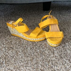 BAMBOO Yellow Wedge Sandals